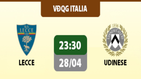 Soi kèo hot hôm nay 28/4: Khách từ hòa tới thắng và tài góc hiệp 1 trận Lecce vs Udinese